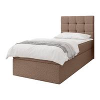 BOXBETT Luanda Boucle Single - H3 - Schwarz/Braun, Holz/Kunststoff (90/200cm) - MIRJAN24