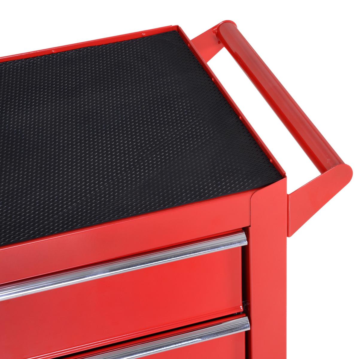 WERKSTATTWAGEN mit Rollen, Stahl, Rot - Rot, Metall (33/75/69cm) - DURHAND