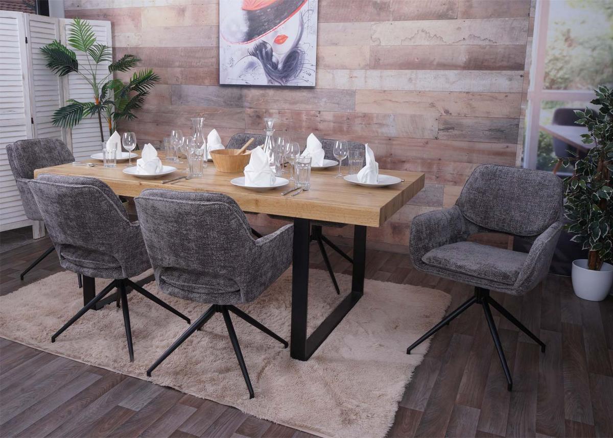 ESSZIMMERSTUHL Grau 2er-Set - Dunkelgrau/Grau, Textil (57/86/61cm) - MCW