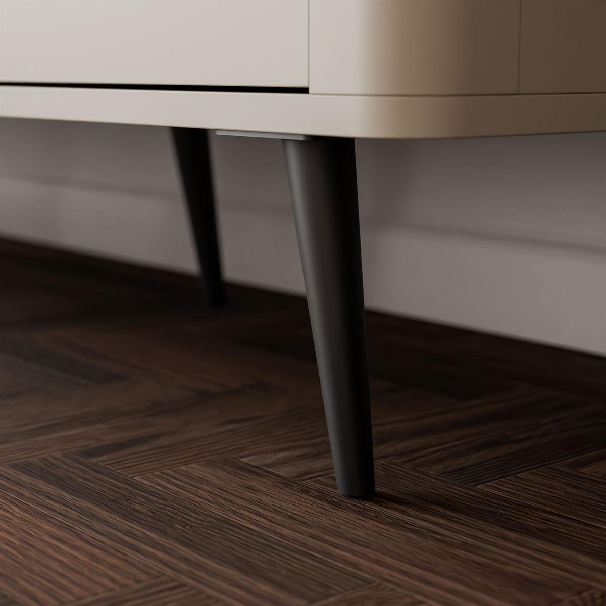 KOMMODE für das Schlafzimmer AUTUMN 3D mit geriffelter Front, Kaschmir / Grauer Stein - Beige, Holzwerkstoff (160/82/40cm) - Lookway