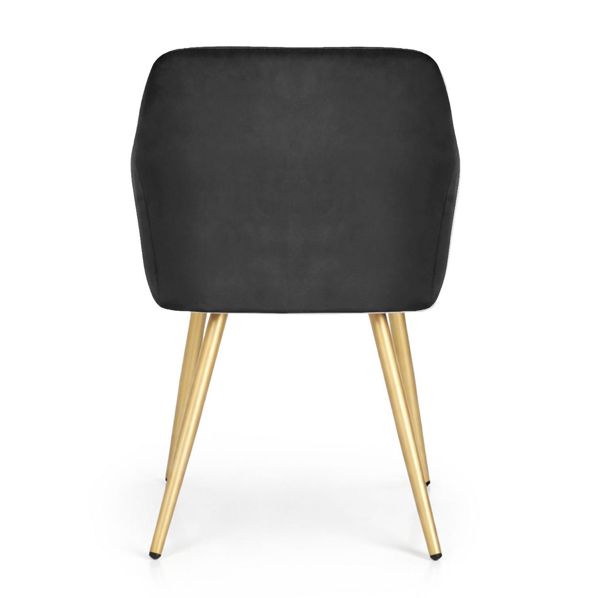 POLSTERSTUHL 2er Set, Metallbeine Schwarz, Gold 54,5/83/58 - Schwarz, Textil (55/83/51cm) - RAUMHIRSCH FURNITURE