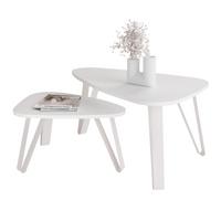 SATZTISCH NOA Stahlgestell, Freiform, Kaschmir / Arktisweiß - Kaschmir/Weiß, Holzwerkstoff/Metall (94/60/42cm) - Idohome