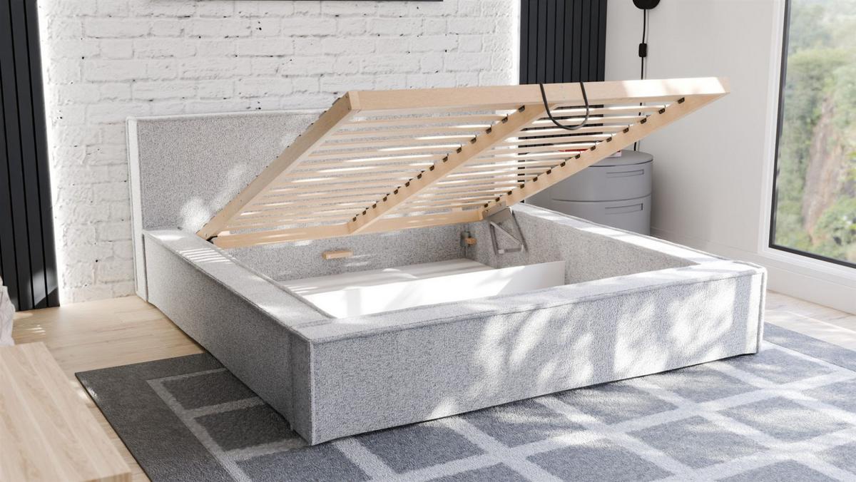 POLSTERBETT Aldana In Puente - Beige, Holzwerkstoff/Textil (200/200cm) - Fun Möbel