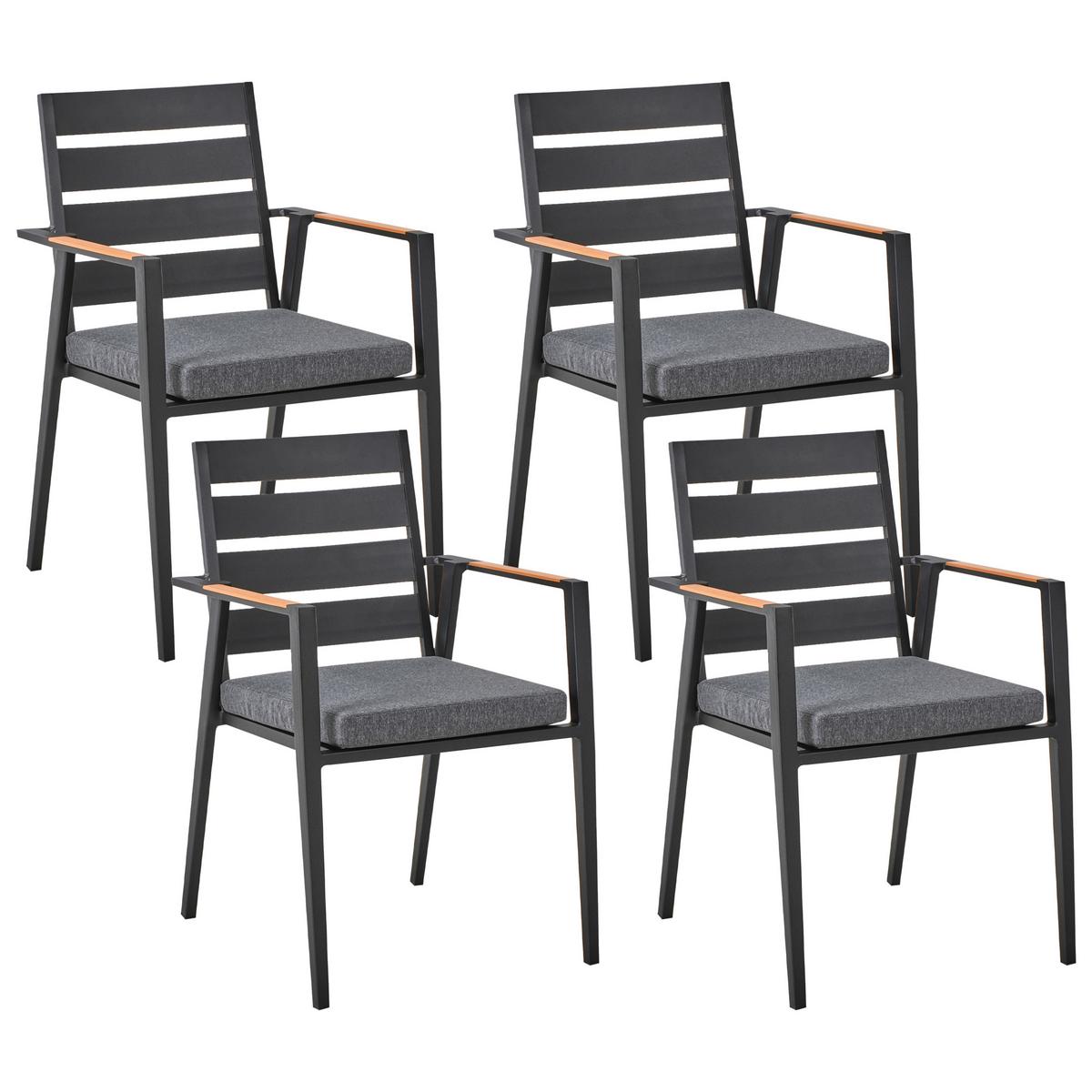 GARTENMÖBEL-SET 4-Sitzer Schwarz Metall Maletto/taviano - Schwarz, Metall - Beliani