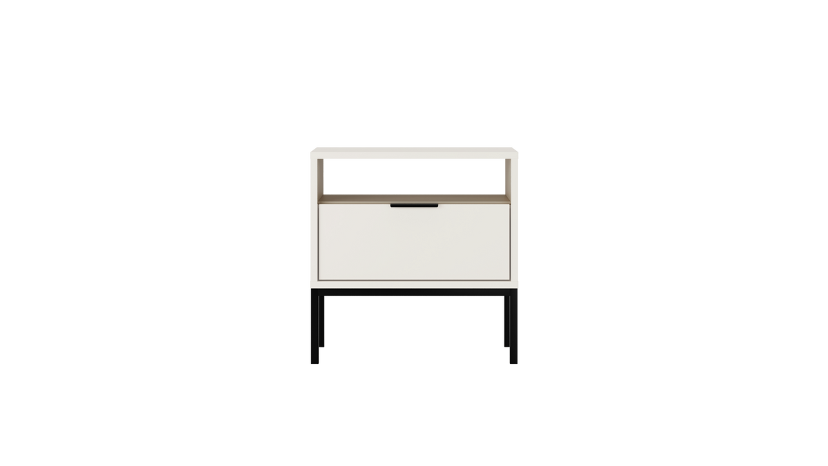 NACHTSCHRANK Austin 33/56,4/55 cm - Schwarz/Weiß, Holzwerkstoff (33/56/55cm) - RAUMHIRSCH FURNITURE