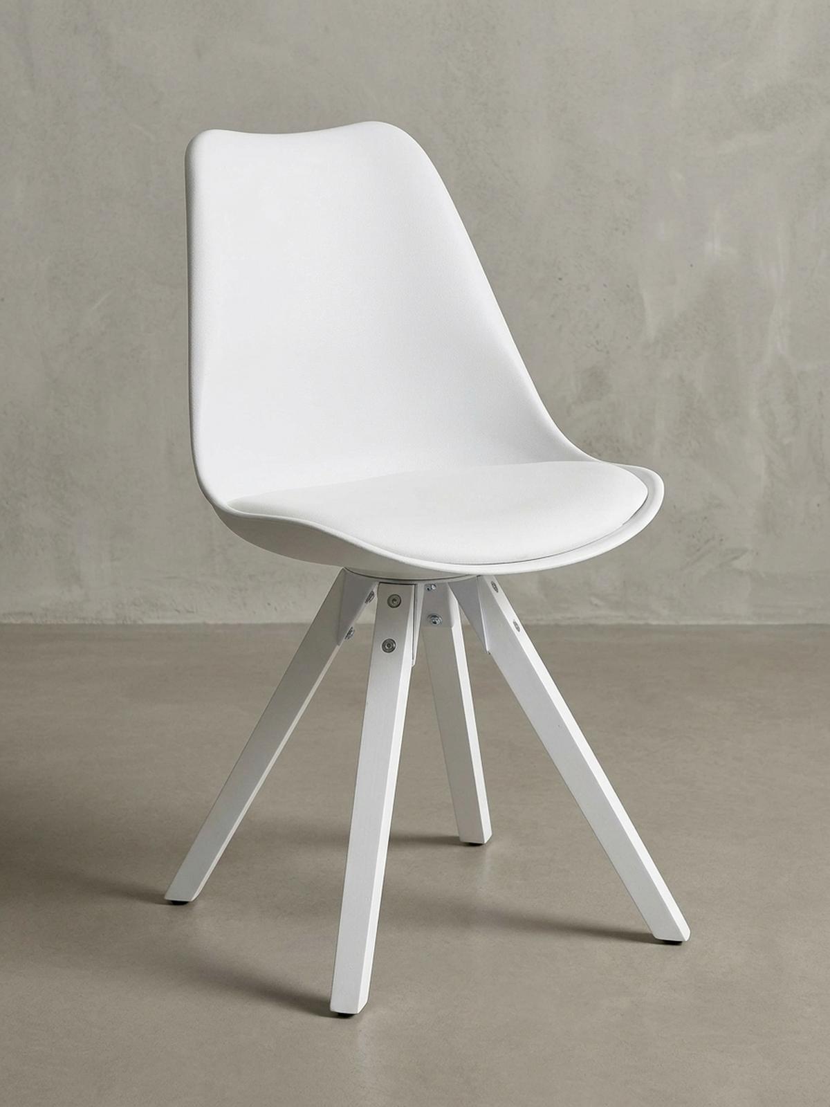 ESSZIMMERSTUHL 2er Set Kunstlederbezug mit Holzgestell Modern gepolstert, Weiß 52x49x87 cm - Weiß, Holz/Kunststoff (52/87/49cm) - KADIMA DESIGN