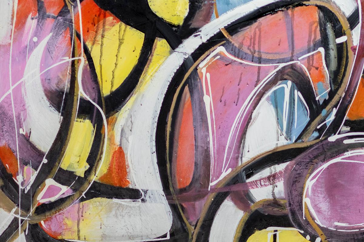 ACRYLBILD HANDGEMALT 122,5/82,5 cm - Multicolor, Textil (122.5/82.5cm) - KUNSTLOFT
