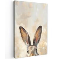 LEINWANDBILD Hase - Ohren - Braun Deko Wohnzimmer 20x30 cm - Beige, Textil (20/30cm) - MuchoWow