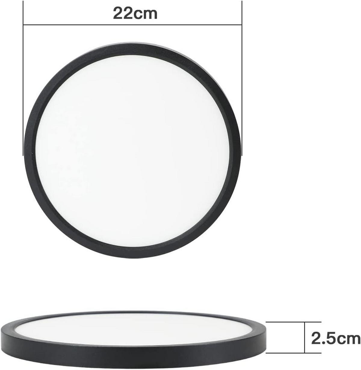 LED-DECKENLEUCHTE Dornschlag 22.0/2.5/22.0 cm - Schwarz, Kunststoff (22/22/2.5cm) - ZMH