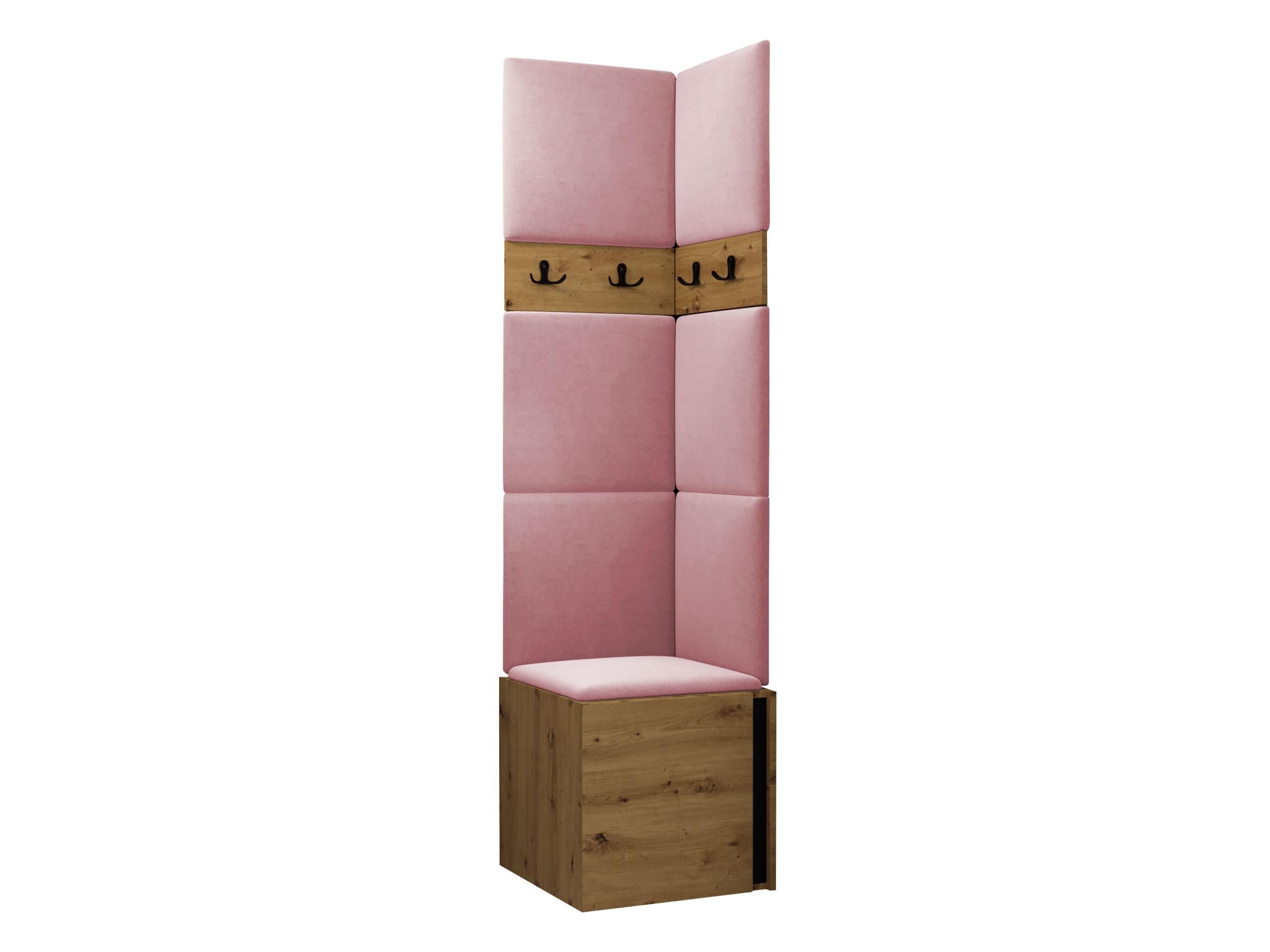 GARDEROBEN-SET Orion XXI - Eiche Artisan/Rosa, Holzwerkstoff/Kunststoff (42/186/46cm) - MIRJAN24