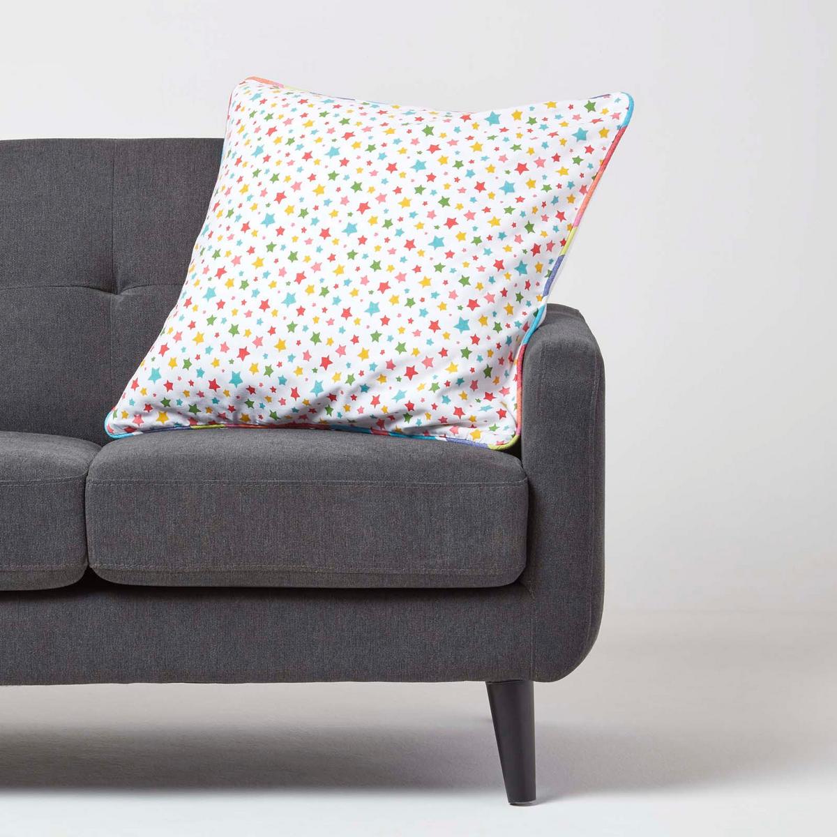 KISSENHÜLLE Bunte Sterne 60/60 cm, 100% Baumwolle - Multicolor, Textil (60/60cm) - Homescapes