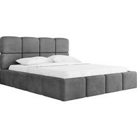 POLSTERBETT Tivio mit Bettkasten, Grau Samt 120x200 cm - Birkefarben/Grau, Holzwerkstoff/Kunststoff (120/200cm) - WFL GROUP
