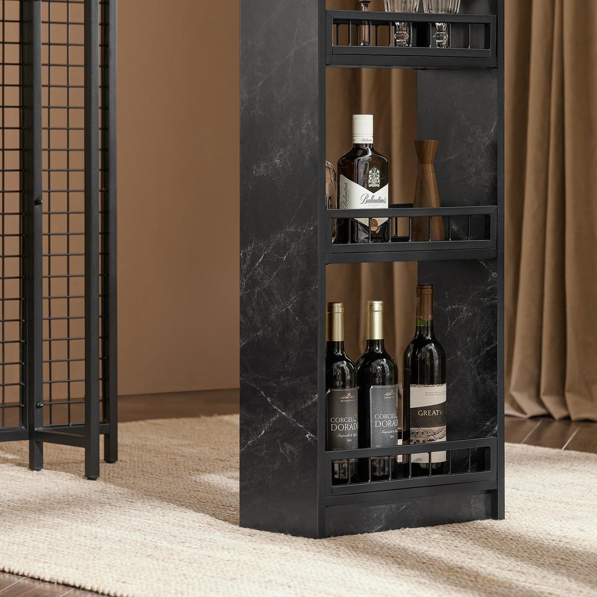 BARTISCH Schwarz - Schwarz, Holzwerkstoff/Metall (50/120/105cm) - SoBuy