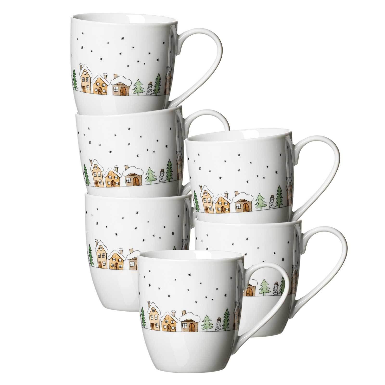 JUMBOBECHER Winterdorf weiß 500 ml 6er Set - Weiß, Keramik (0.5L) - Ritzenhoff Breker