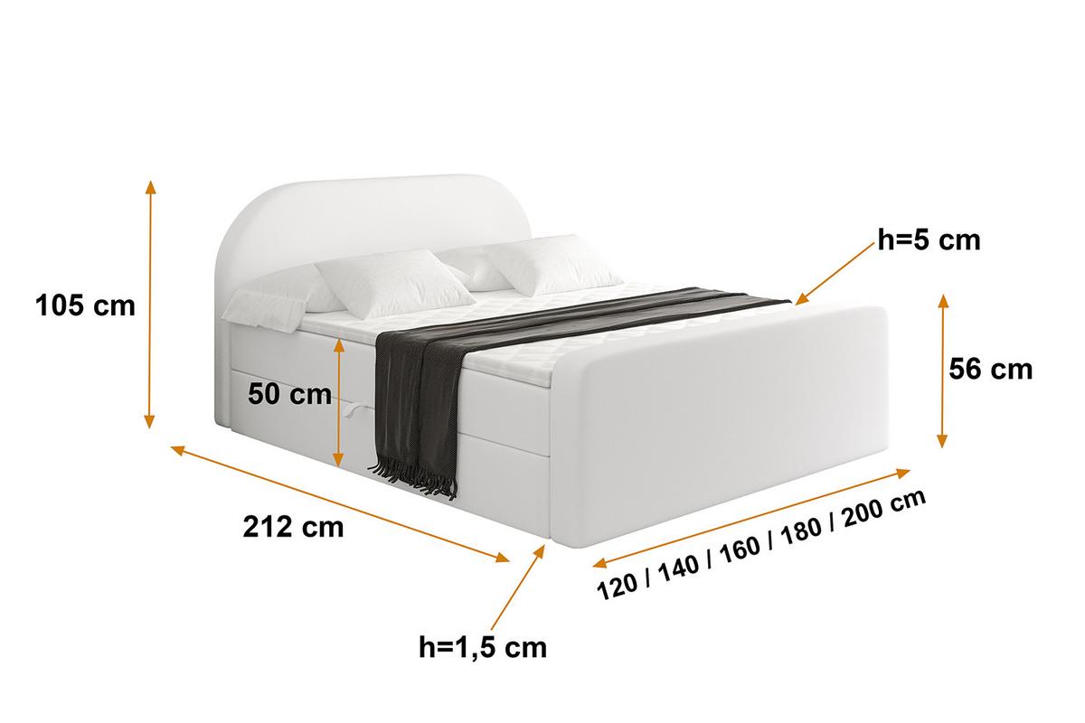 BOXBETT mit Matratze und Lattenrost - NOX-Z - 120x200 - Weiß Kunstleder - Weiß, Holzwerkstoff (120/200cm) - ALTDECOR