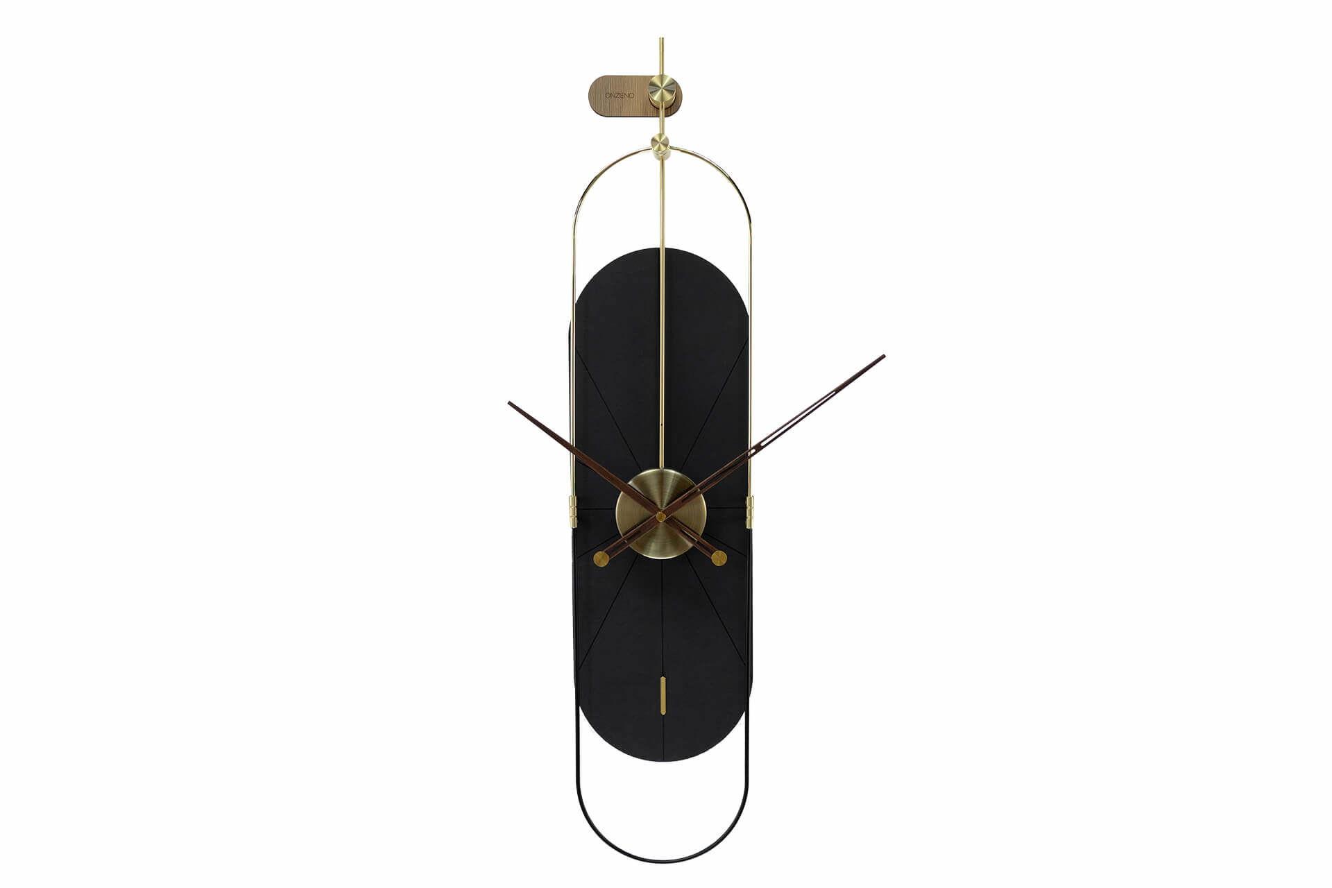 WANDUHR Design Schwarz 20/90 cm - Schwarz, Holzwerkstoff/Metall (20/90/2cm) - ONZENO
