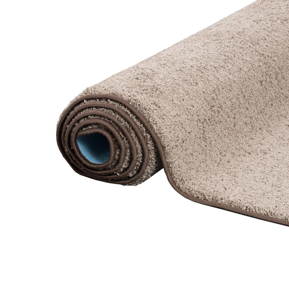 HOCHFLOR VELOURS TEPPICH MONA - Taupe, Textil (133/133cm) - Snapstyle