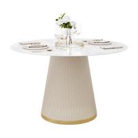 ESSTISCH ELVORIA mit Marmorplatte - Beige, Kunststoff (120/120/75cm) - Lookway