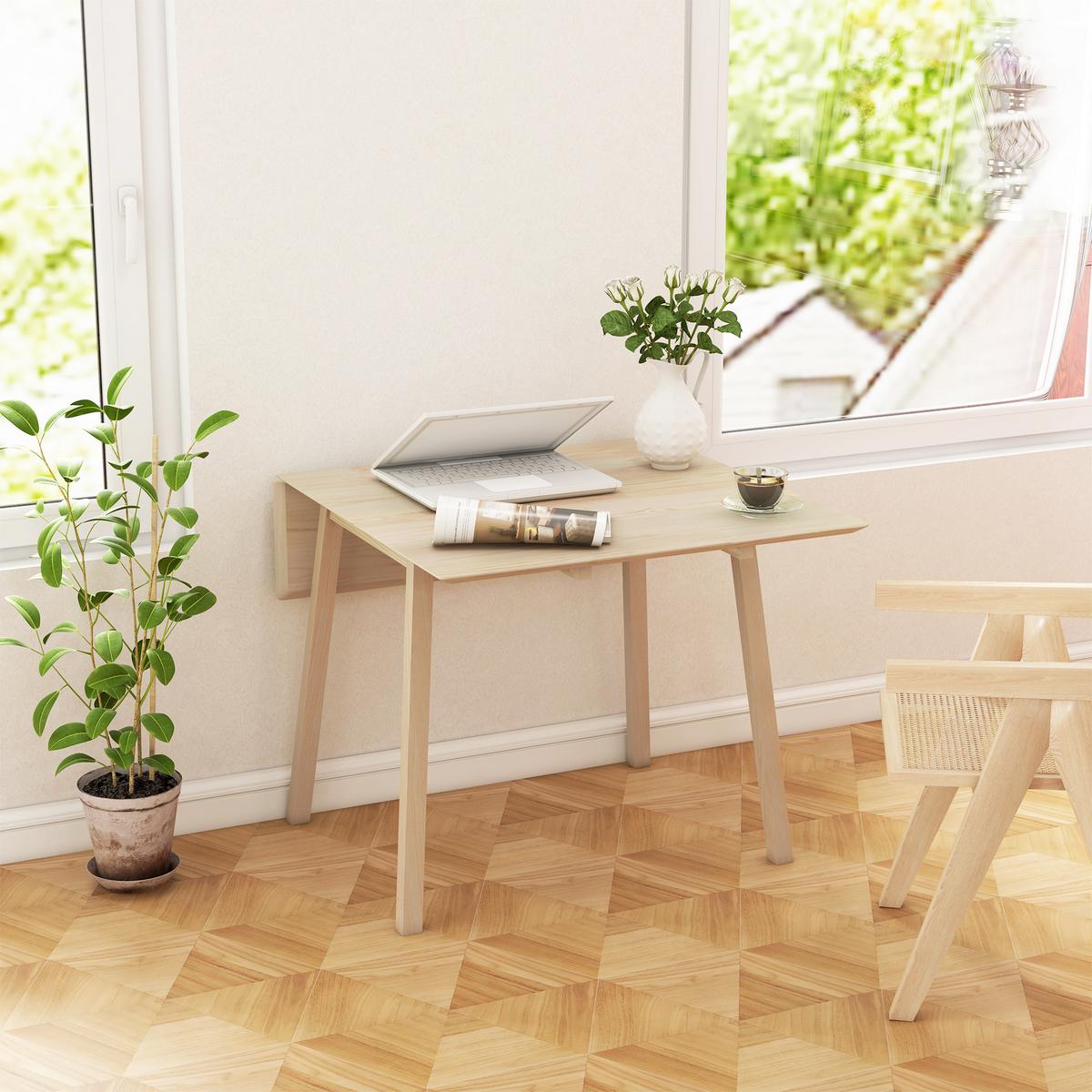 ESSTISCH klappbar, Kiefernholz Naturholz - Naturfarben, Holz (110/86/75cm) - HOMCOM