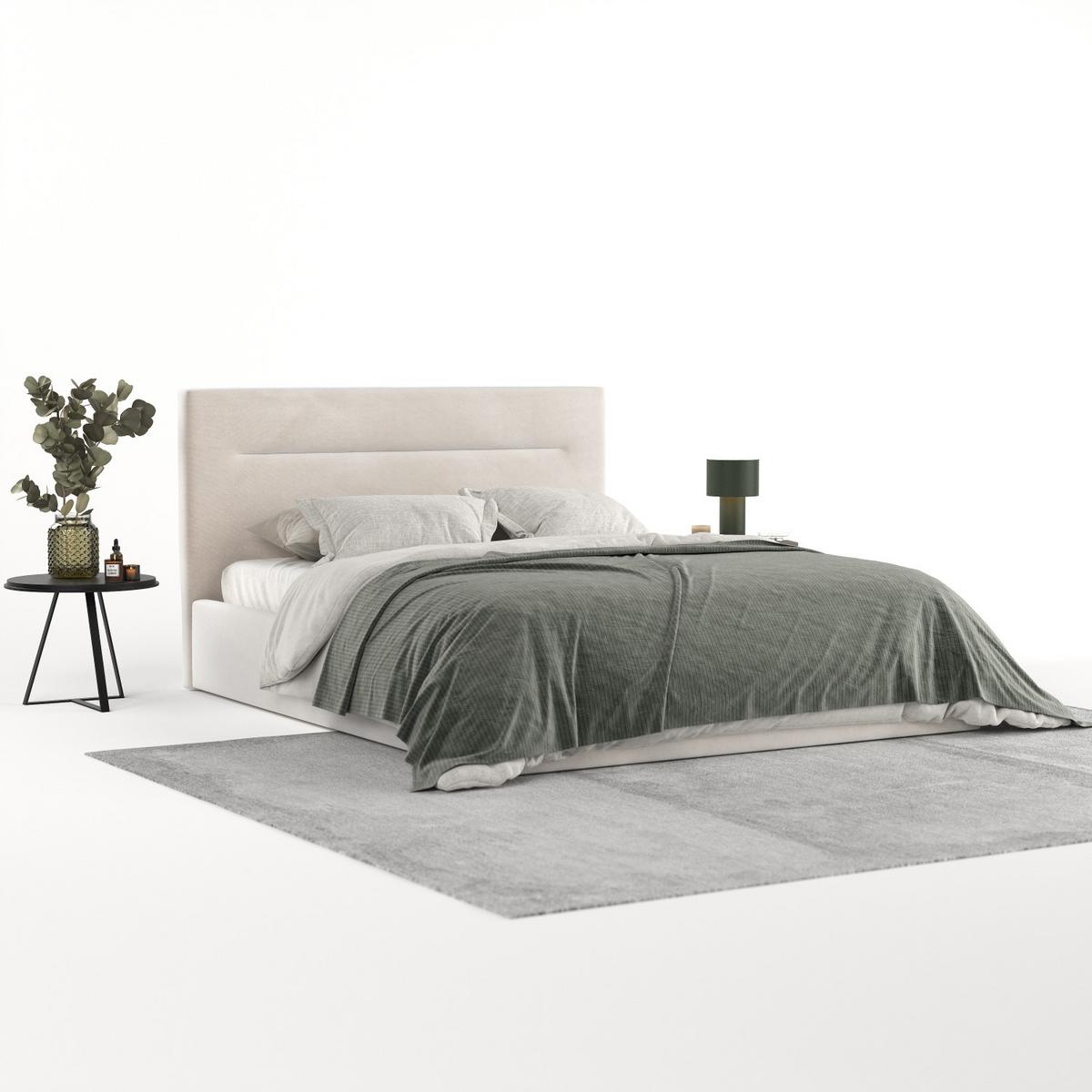 POLSTERBETT Liline 160/200 cm Creme im Paros Stoff - Creme/Schwarz, Holz/Holzwerkstoff (160/200cm) - AltaBeds