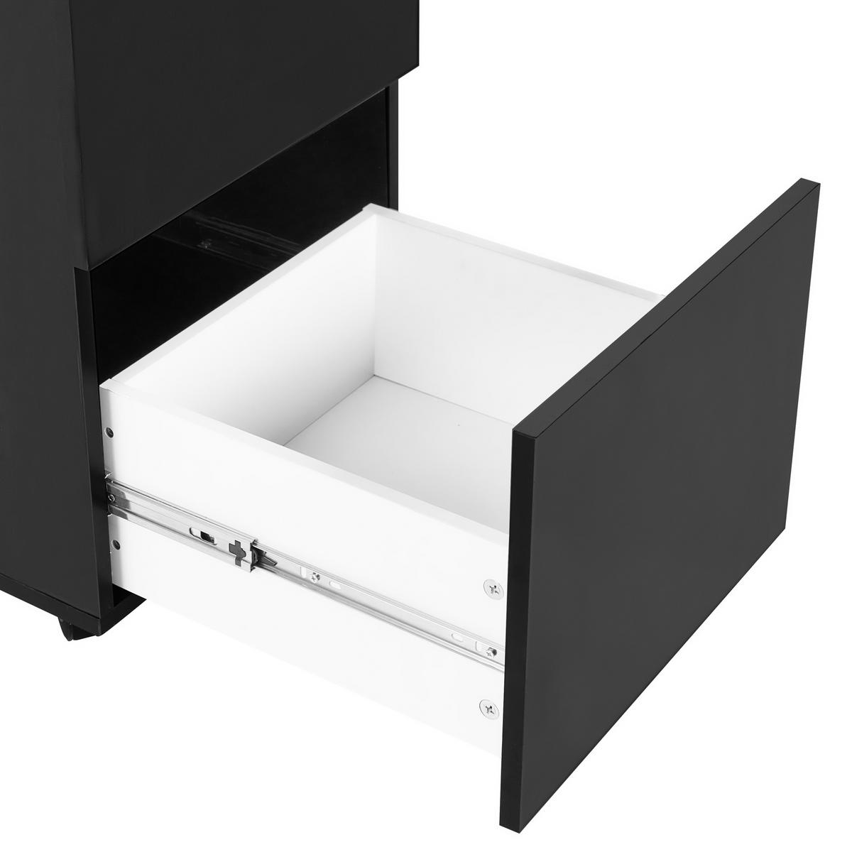 BÜROSCHRANK Schwarz Johnson - Schwarz, Holzwerkstoff (40/62/40cm) - Beliani