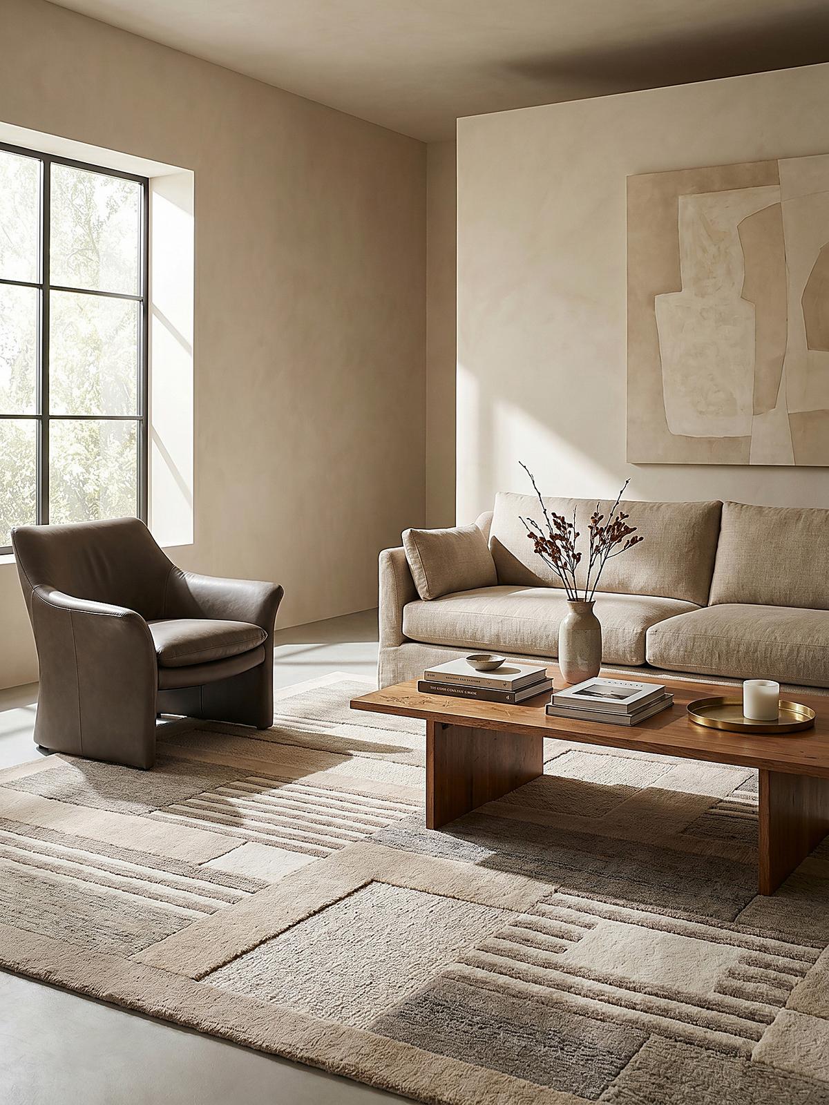TEPPICH aus Wolle EDALE in Natur, geometrisch, 80 x 300 cm - Beige, Textil (80/300cm) - KADIMA DESIGN