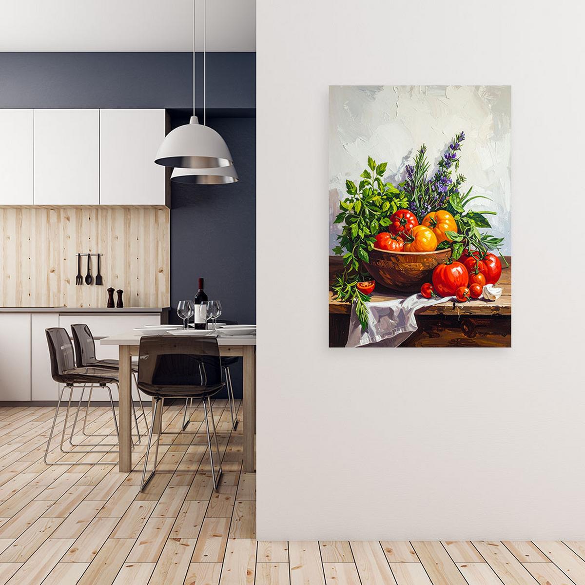 LEINWANDBILD Essen & Trinken 70x100cm - Multicolor, Textil (70/100cm) - Feeby