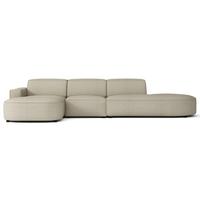 ECKSOFA Sallmo L-Form, 3-Sitzer, links 358 cm - Taupe/Schwarz, Kunststoff/Textil (358/166cm) - Selsey