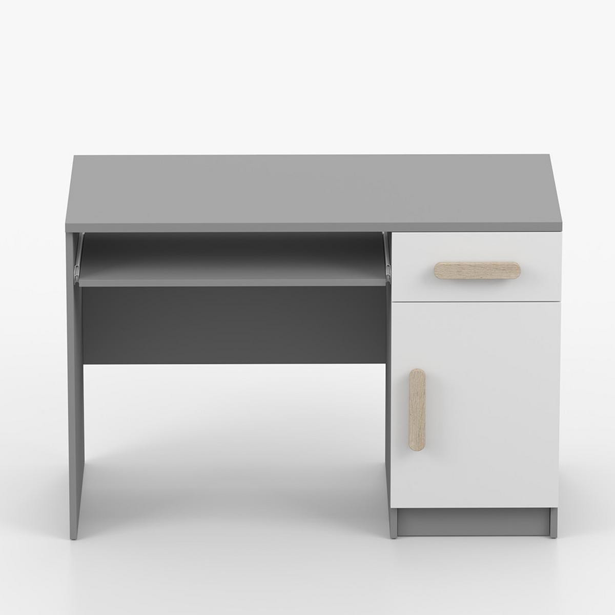 KINDERSCHREIBTISCH Jonas II 08 110 cm, 110/75/50, grau - Grau, Holzwerkstoff (110/75/50cm) - imoebel24