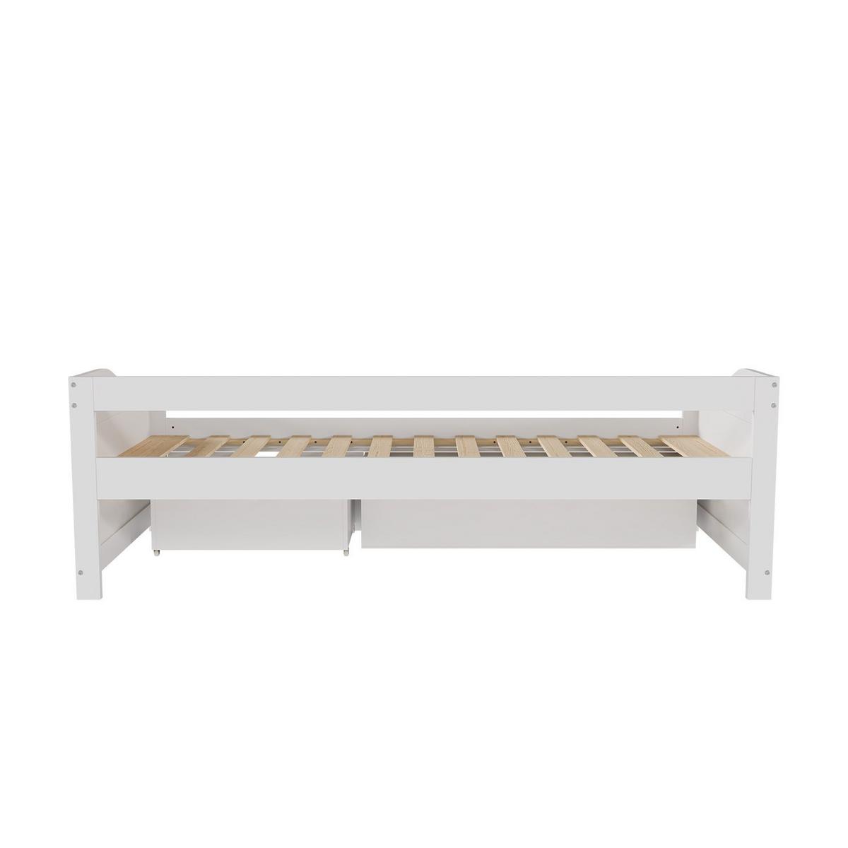 KINDER-FUNKTIONSBETT Nalu weiß 90x200 cm - Weiß, Holz (90/200cm) - Juskys