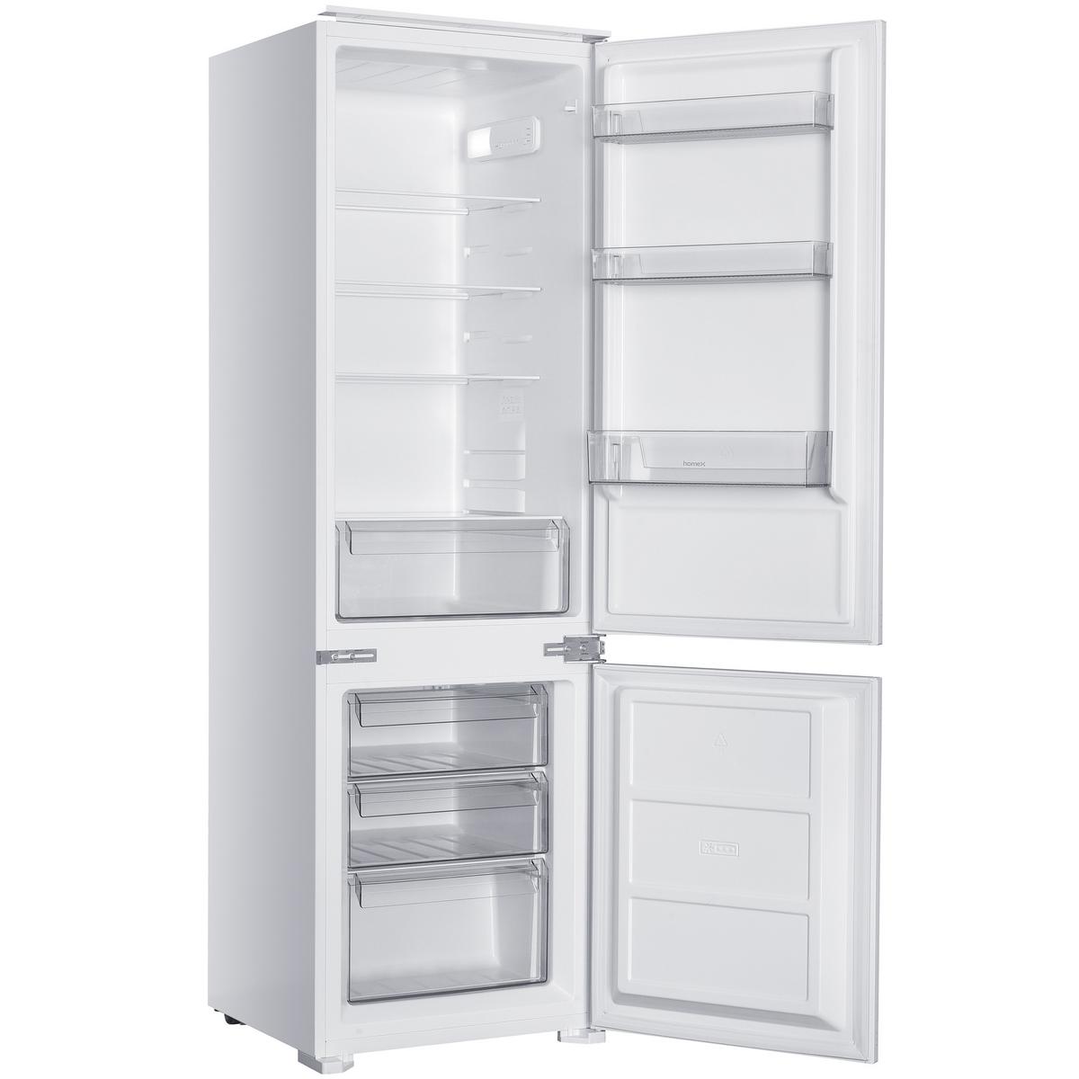 KÜHL-GEFRIER-KOMBINATION Einbau, 178cm Nische, 249 Liter, Schlepptürtechnik, Einbaukühlschrank mit Gefrierfach, CFB2491E - Weiß, Glas/Kunststoff (54/178/54cm) - homeX