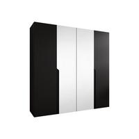 DREHTÜRENSCHRANK Mila II 200 - Schwarz, Holzwerkstoff/Kunststoff (200/202/52cm) - MIRJAN24