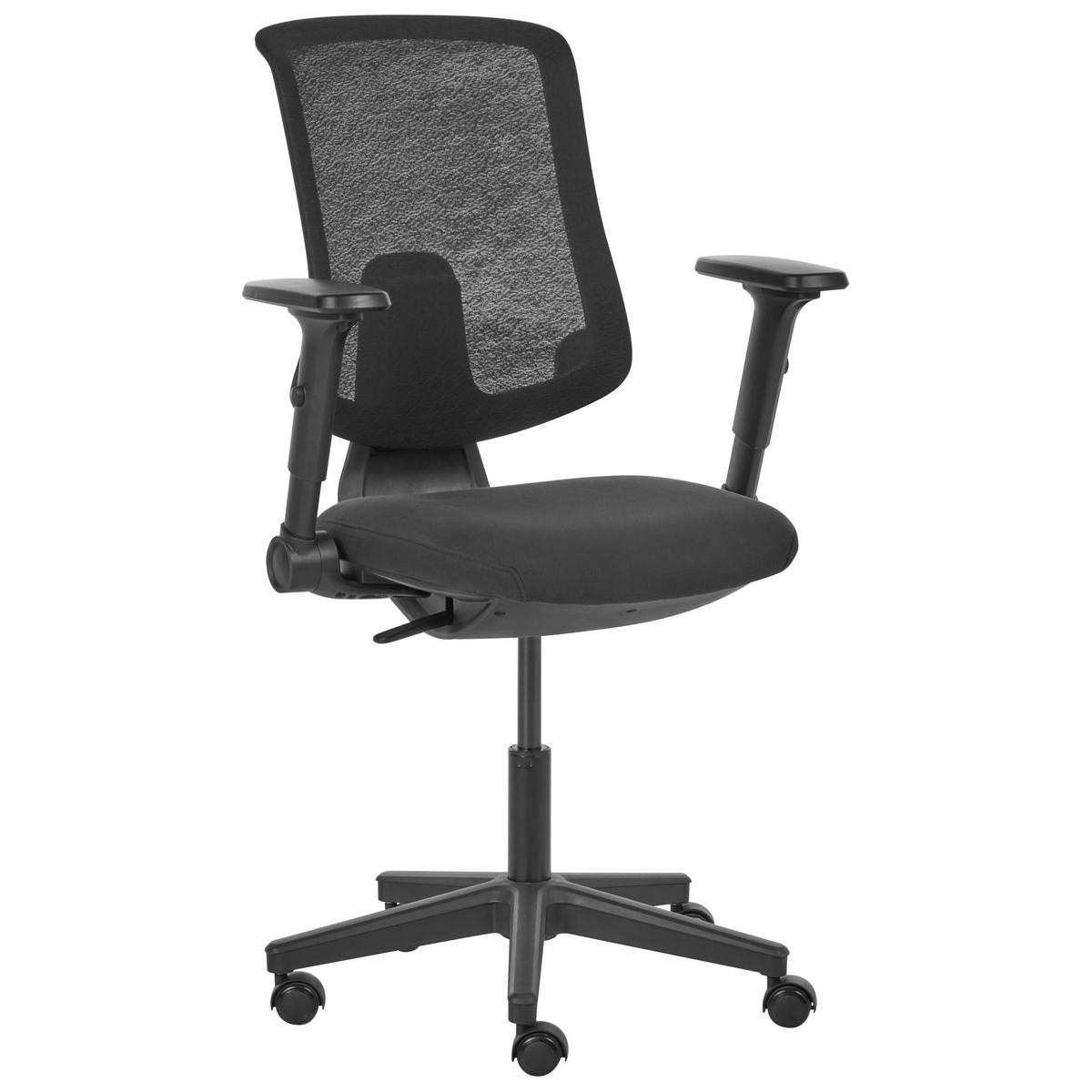 BÜROSTUHL Stoff Schwarz Sero - Schwarz, Textil (66/95/58cm) - Beliani