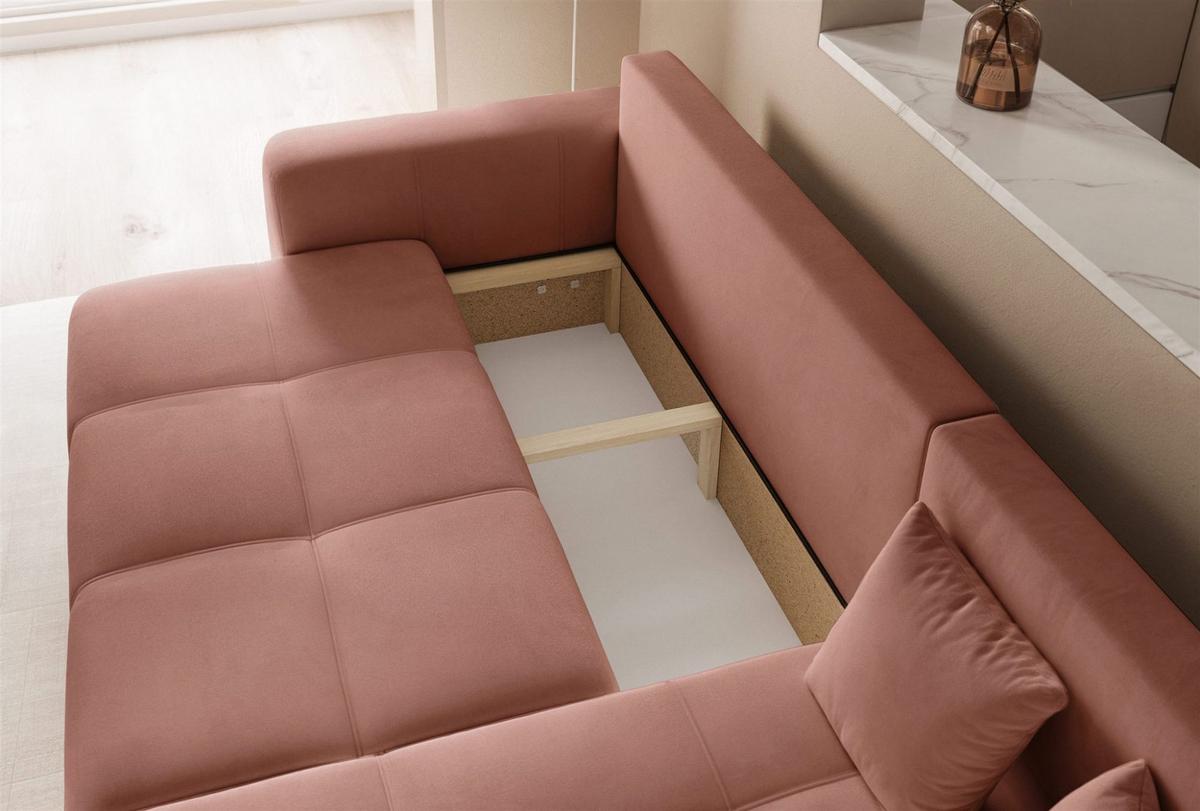 ECKSOFA Leros Mit Schlaffunktion - Rosa, Holzwerkstoff/Textil (145/248cm) - Fun Möbel
