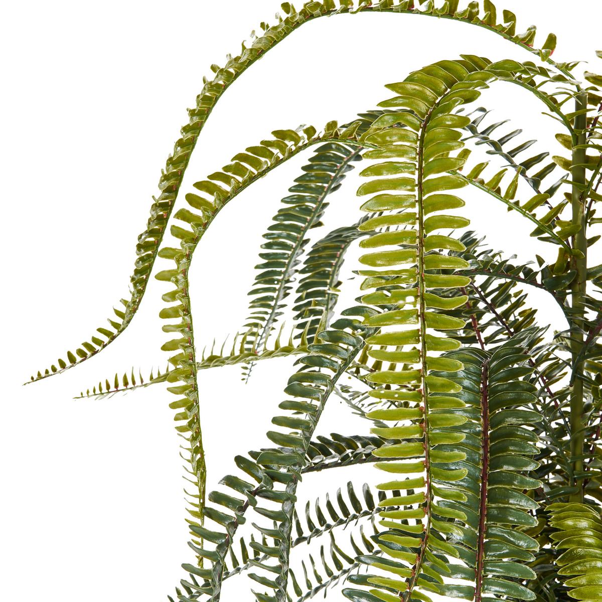 KUNSTPFLANZE im Blumentopf 105 cm Grün/Schwarz Fern Leaf Plant - Schwarz/Grün, Kunststoff (105cm) - Beliani