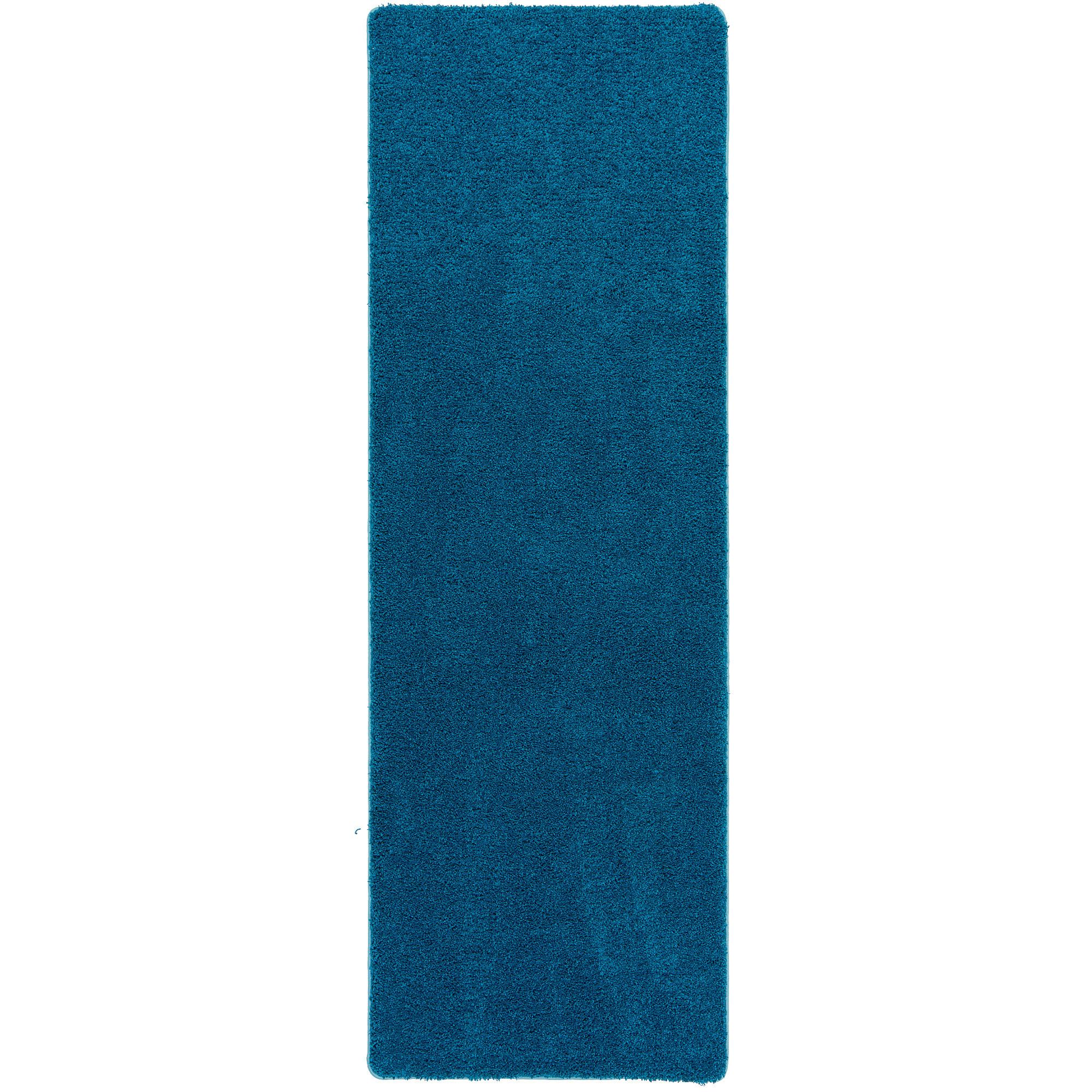 LUXUS HOCHFLOR LANGFLOR LÄUFER TEPPICH MILANO - Petrol, Textil (100/100cm) - Snapstyle