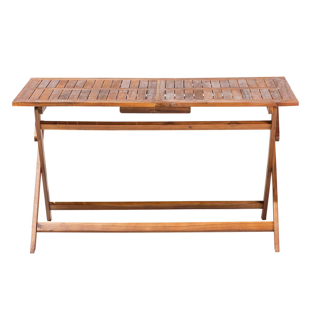 GARTENTISCH 140/75 cm Massivholz Dunkler Holzfarbton Cento - Dunkelbraun, Holz (75/140/74cm) - Beliani