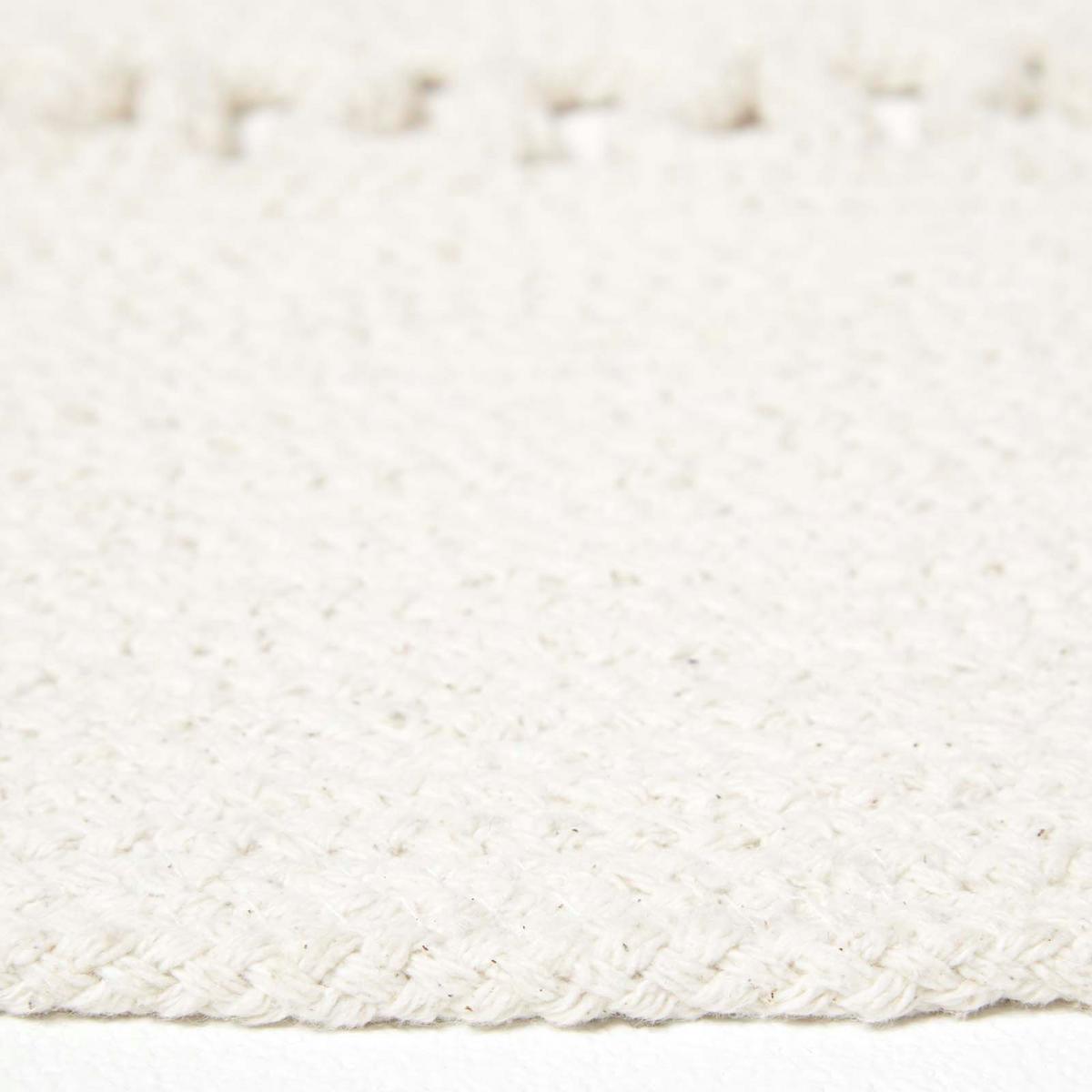 TEPPICH geflochten rund mit Häkel-Muster 120 cm - Creme, Textil (120/120cm) - Homescapes