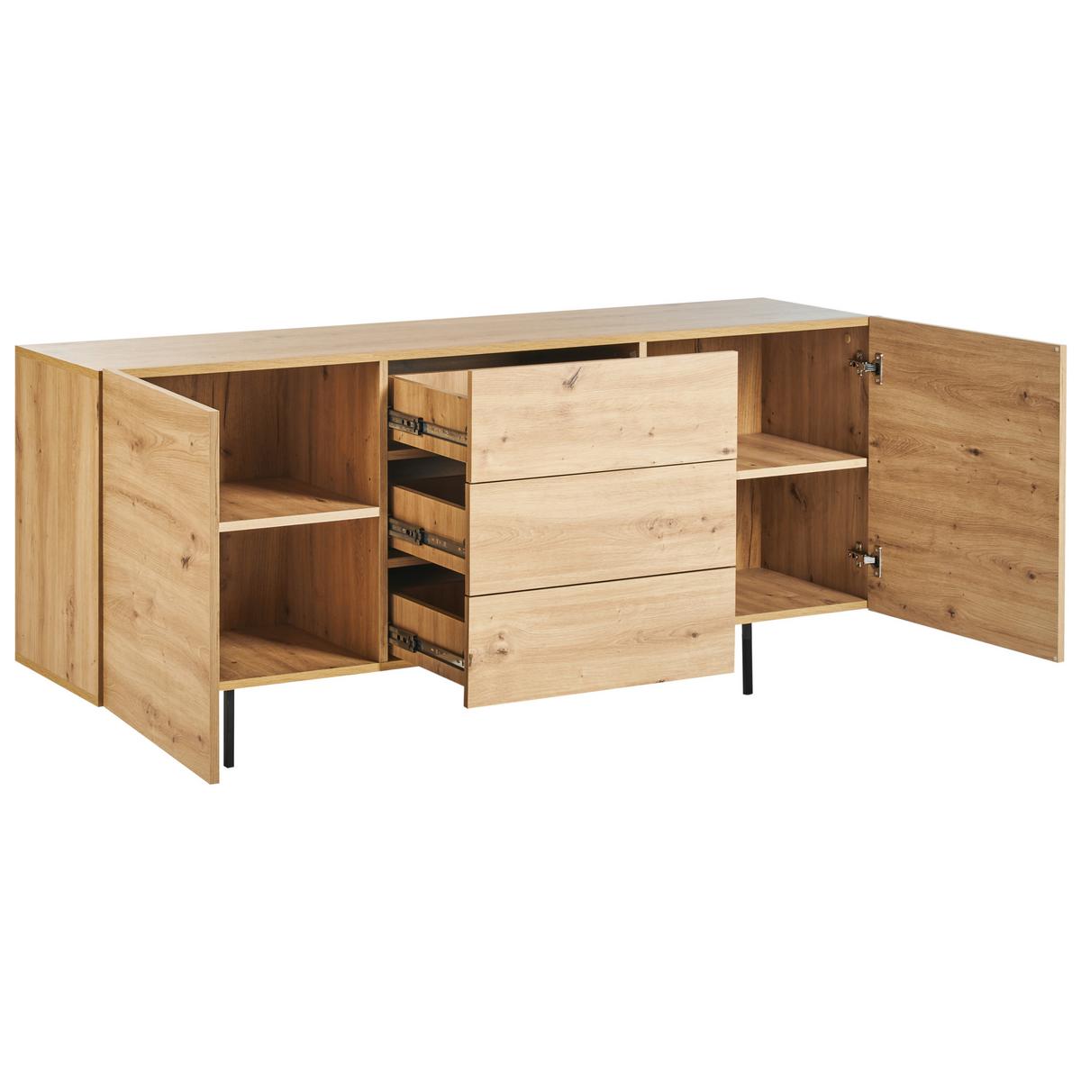 SIDEBOARD mit 2 Türen Hellbraun Kenora - Braun, Holzwerkstoff (163/72/41cm) - Beliani