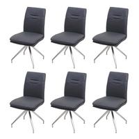 ESSZIMMERSTUHL Anthrazit 6er-Set - Anthrazit/Braun, Textil (47/90/60cm) - MCW