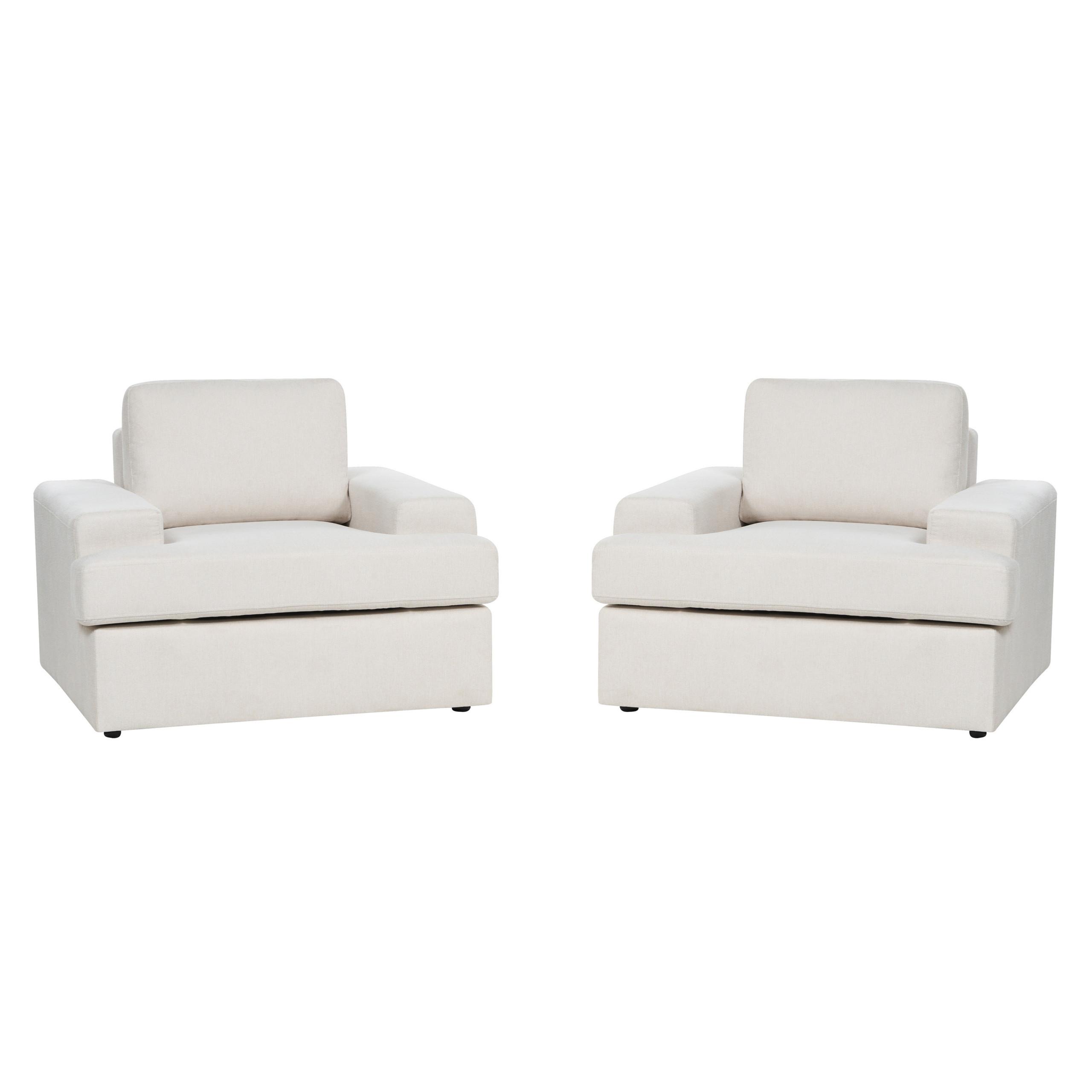 SESSEL 2er-Set hellbeige Alla - Beige, Textil (108/85/103cm) - Beliani