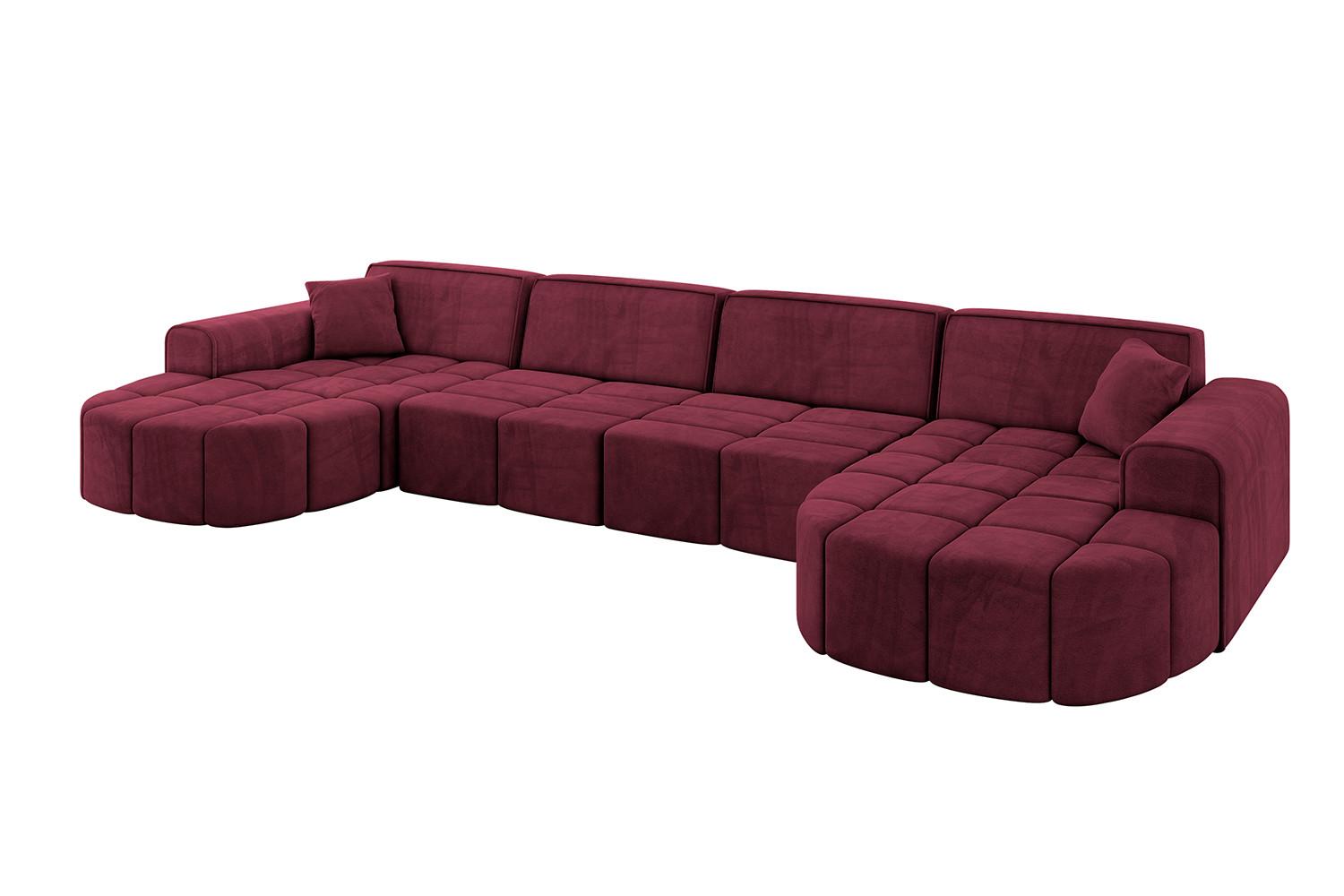 WOHNLANDSCHAFT LIVO-U2 - 400x173x79,5 cm Bordeauxrot - Bordeaux, Holzwerkstoff/Textil (400/79/173cm) - ALTDECOR