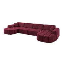 WOHNLANDSCHAFT LIVO-U2 - 400x173x79,5 cm Bordeauxrot - Bordeaux, Holzwerkstoff/Textil (400/79/173cm) - ALTDECOR