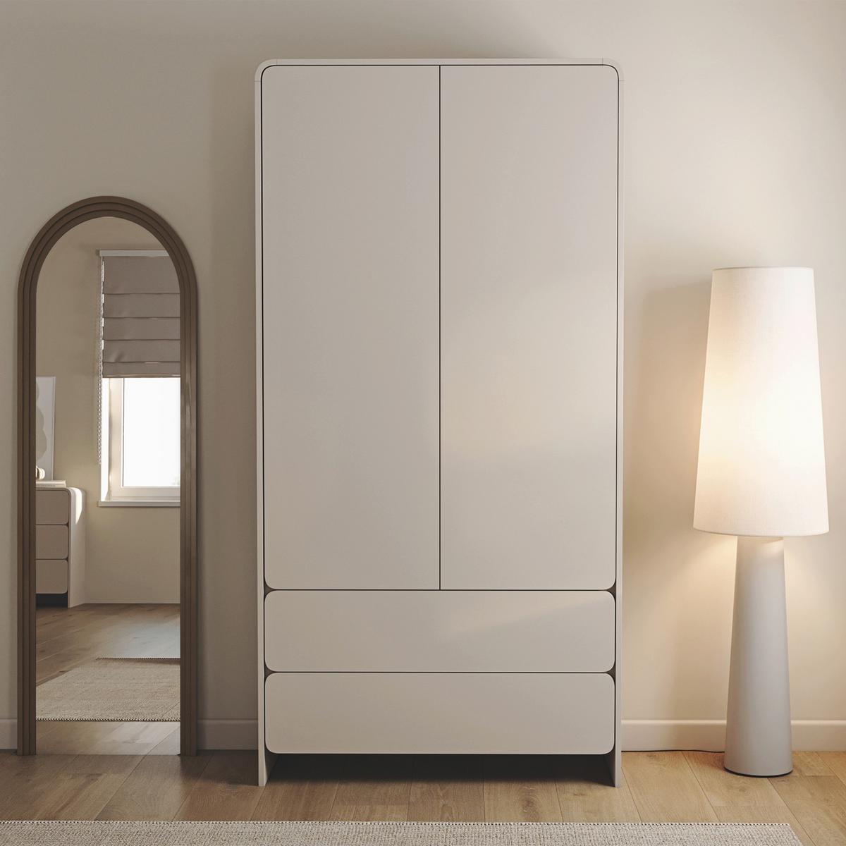 KLEIDERSCHRANK Lummo Kaschmir, 100 cm - Taupe, Holzwerkstoff (100/200/55cm) - Selsey