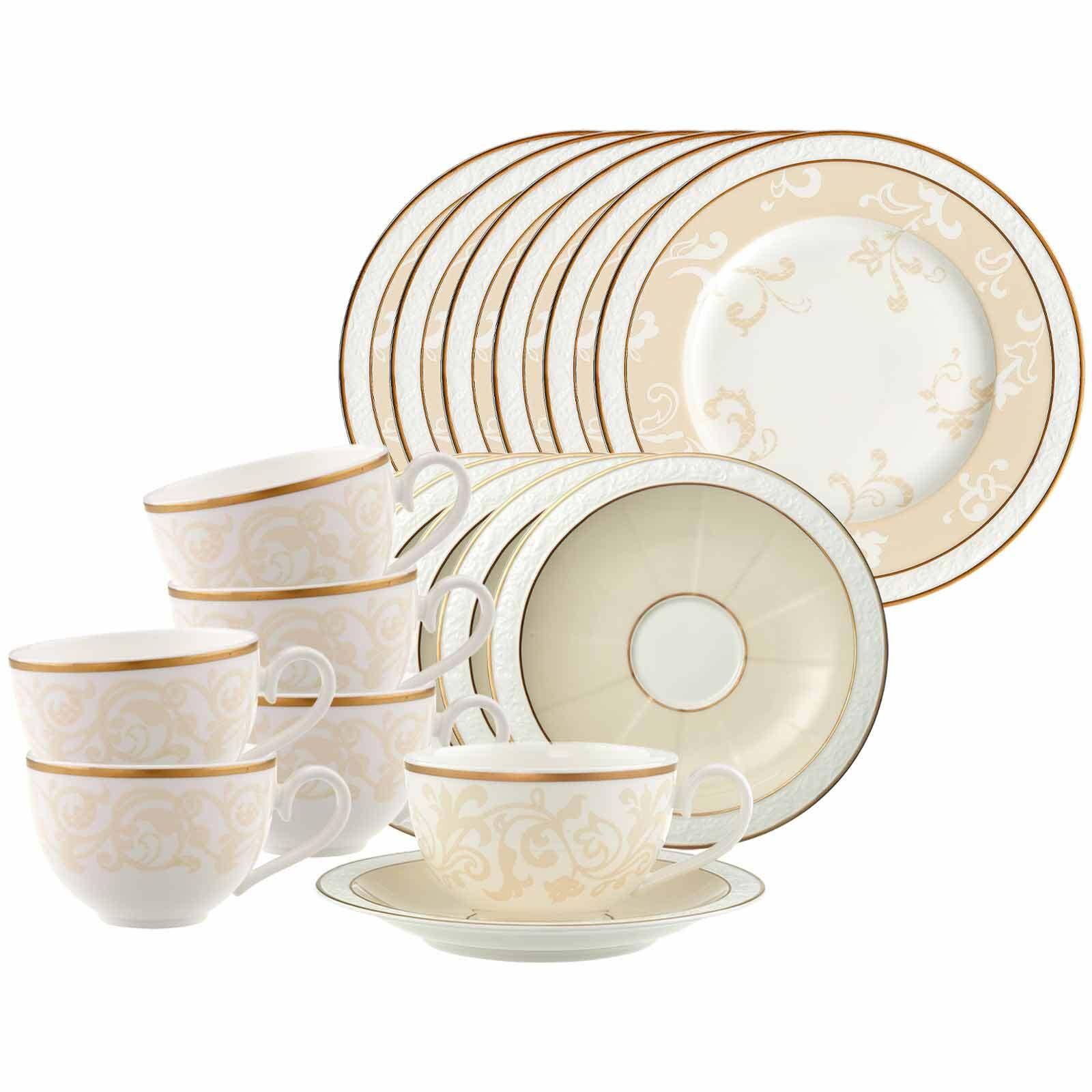 KAFFEESERVICE Ivoire weiß-gold 18-tlg. - Goldfarben/Weiß, Keramik (2/2/2cm) - Villeroy & Boch