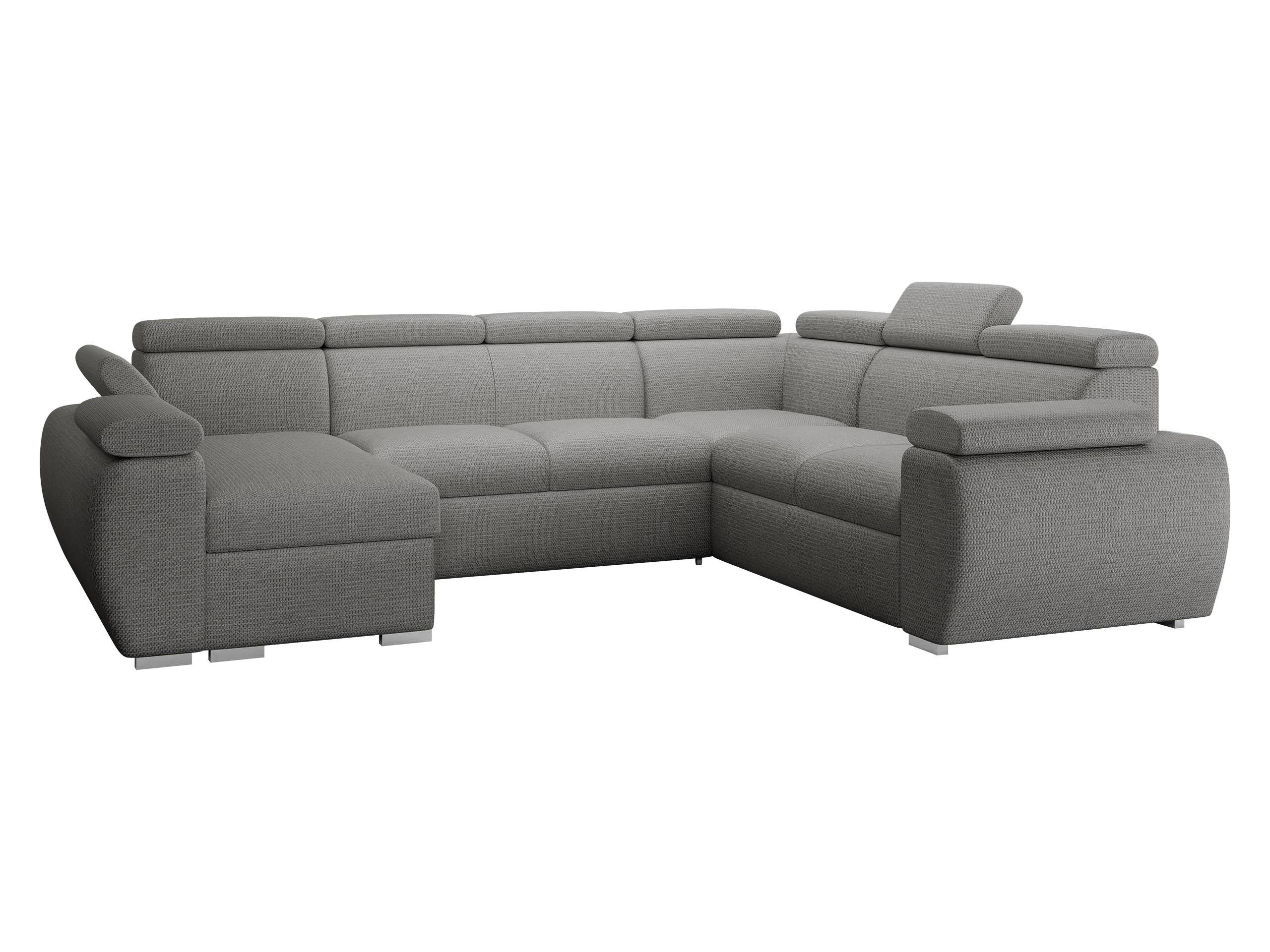 WOHNLANDSCHAFT Boston U, Seite: Links - LC+2P+R+2R - Chromfarben/Graphitfarben, Holz/Textil (325/98/260cm) - MIRJAN24