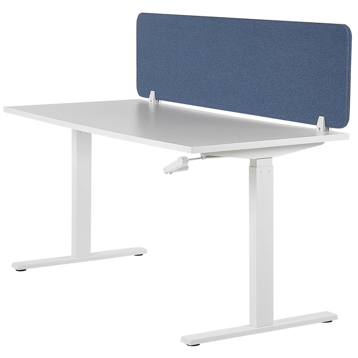 SCHREIBTISCHTRENNWAND 120/40 cm Blau Wally - Blau, Textil (120/40/2cm) - Beliani