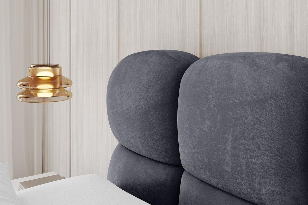 POLSTERBETT mit Bettkasten, Fußteil und Lattenrost, Bett mit Matratze H3/H4 - NOMA-Z 180x200 Dunkelgrau - Dunkelgrau, Holzwerkstoff/Textil (180/200cm) - ALTDECOR