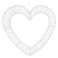 LED DEKO HERZ Weihnachten 500 LED Warmweiß Weihnachtsdeko 38,5x36 cm Innen/Außen - Weiß, Kunststoff (38.5/36/4.5cm) - ECD-Germany
