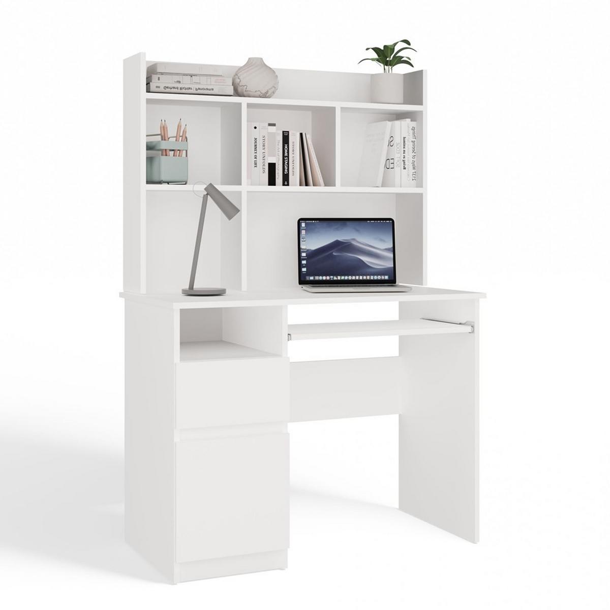 SCHREIBTISCH Weiß 98/145/51 - Weiß, Holzwerkstoff (90/50/145cm) - RAUMHIRSCH FURNITURE